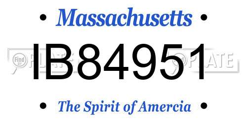 IB84951 Massachusetts License Plate