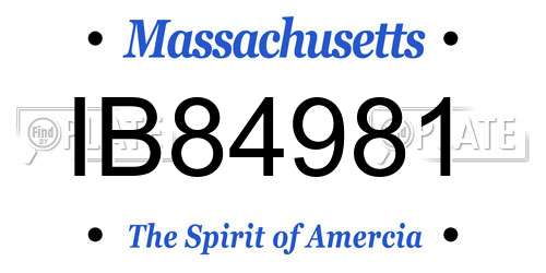 IB84981 Massachusetts License Plate