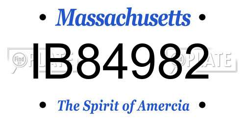 IB84982 Massachusetts License Plate