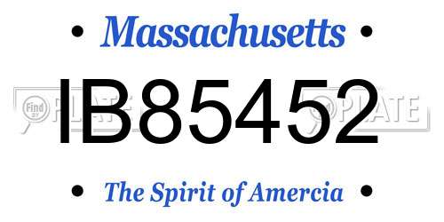 IB85452 Massachusetts License Plate
