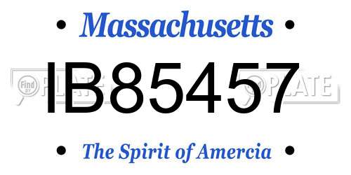 IB85457 Massachusetts License Plate