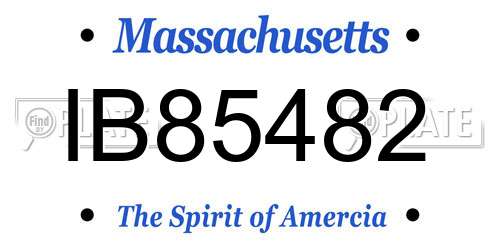 IB85482 Massachusetts License Plate