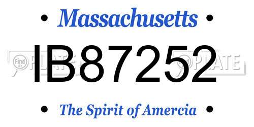 IB87252 Massachusetts License Plate