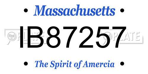 IB87257 Massachusetts License Plate