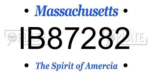 IB87282 Massachusetts License Plate