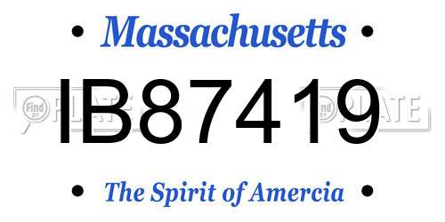 IB87419 Massachusetts License Plate
