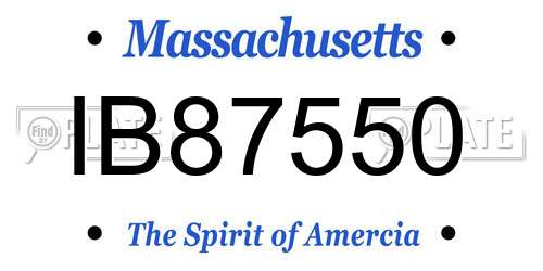 IB87550 Massachusetts License Plate