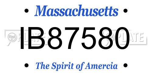 IB87580 Massachusetts License Plate