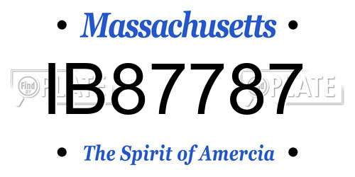 IB87787 Massachusetts License Plate