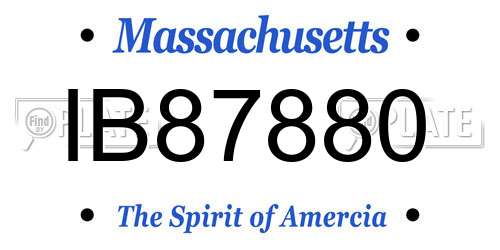 IB87880 Massachusetts License Plate