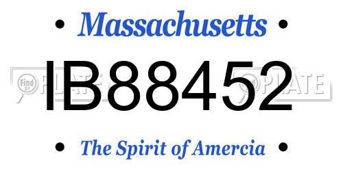 IB88452 Massachusetts License Plate