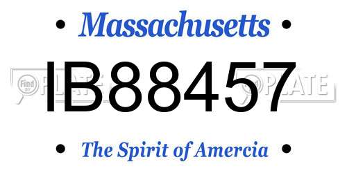 IB88457 Massachusetts License Plate