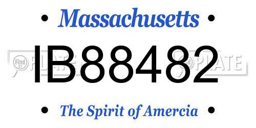 IB88482 Massachusetts License Plate