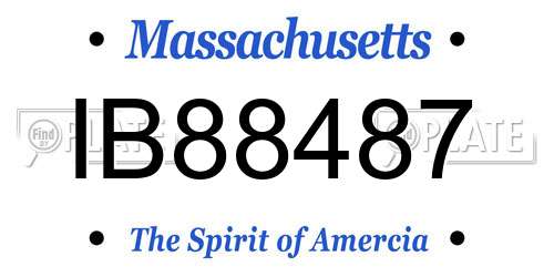 IB88487 Massachusetts License Plate