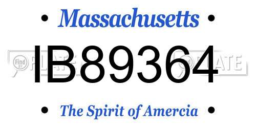 IB89364 Massachusetts License Plate