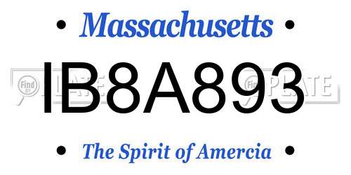 IB8A893 Massachusetts License Plate
