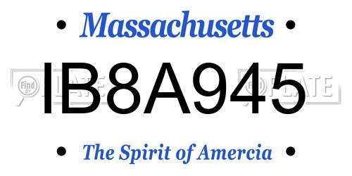 IB8A945 Massachusetts License Plate