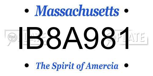 IB8A981 Massachusetts License Plate