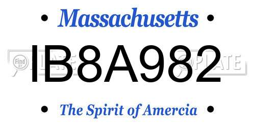 IB8A982 Massachusetts License Plate