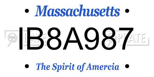 IB8A987 Massachusetts License Plate