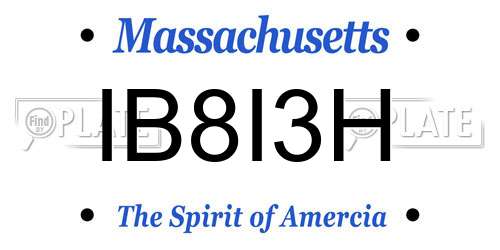 IB8I3H Massachusetts License Plate