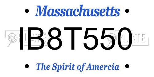 IB8T550 Massachusetts License Plate