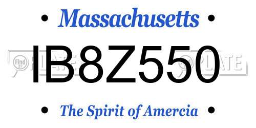IB8Z550 Massachusetts License Plate