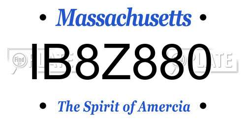 IB8Z880 Massachusetts License Plate