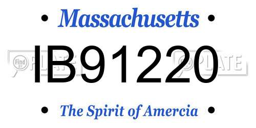 IB91220 Massachusetts License Plate