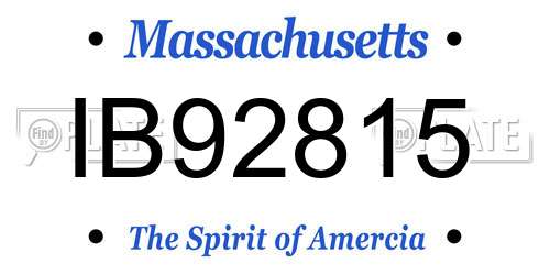 IB92815 Massachusetts License Plate
