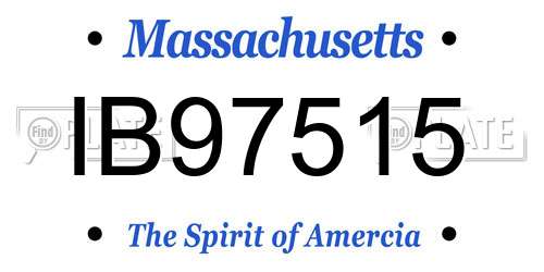 IB97515 Massachusetts License Plate