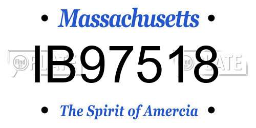 IB97518 Massachusetts License Plate