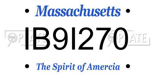 IB9I270 Massachusetts License Plate