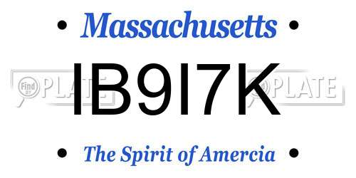 IB9I7K Massachusetts License Plate