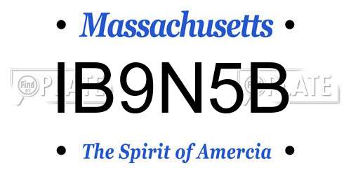 IB9N5B Massachusetts License Plate