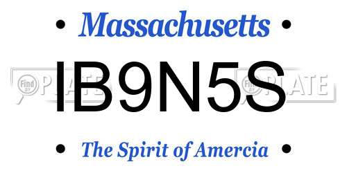 IB9N5S Massachusetts License Plate
