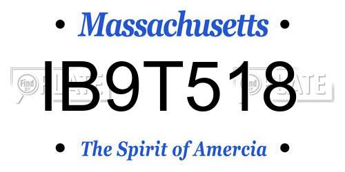 IB9T518 Massachusetts License Plate
