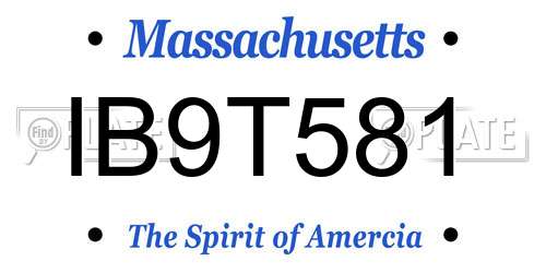 IB9T581 Massachusetts License Plate