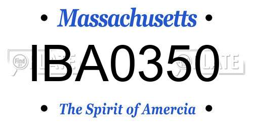 IBA0350 Massachusetts License Plate