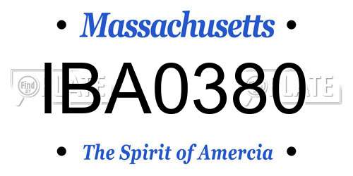 IBA0380 Massachusetts License Plate