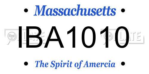 IBA1010 Massachusetts License Plate