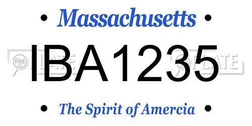 IBA1235 Massachusetts License Plate