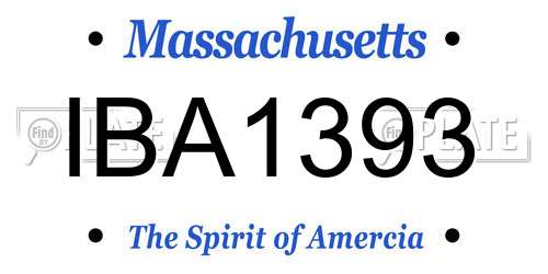IBA1393 Massachusetts License Plate