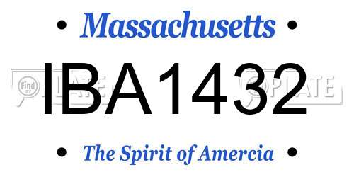 IBA1432 Massachusetts License Plate