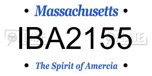 IBA2155 Massachusetts License Plate