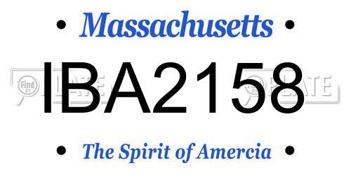 IBA2158 Massachusetts License Plate