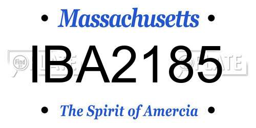 IBA2185 Massachusetts License Plate