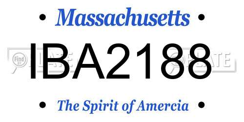 IBA2188 Massachusetts License Plate