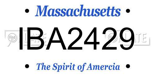 IBA2429 Massachusetts License Plate