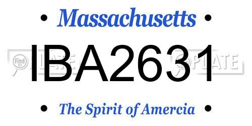 IBA2631 Massachusetts License Plate